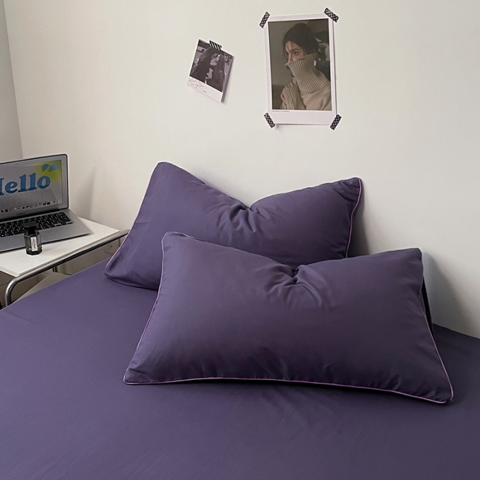 91家纺网 家纺一手货源 找家纺 蓝淋家纺 2023新款双拼水洗棉高级感亲肤四件套/三件套 纯烟熏