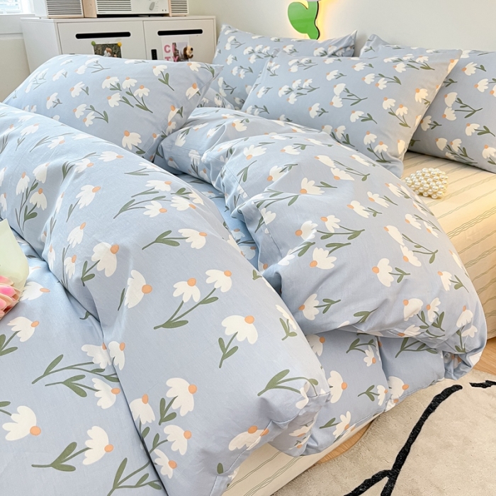 91家纺网 家纺一手货源 找家纺 川悦生活 2023新款全棉印花四件套 美丽家园