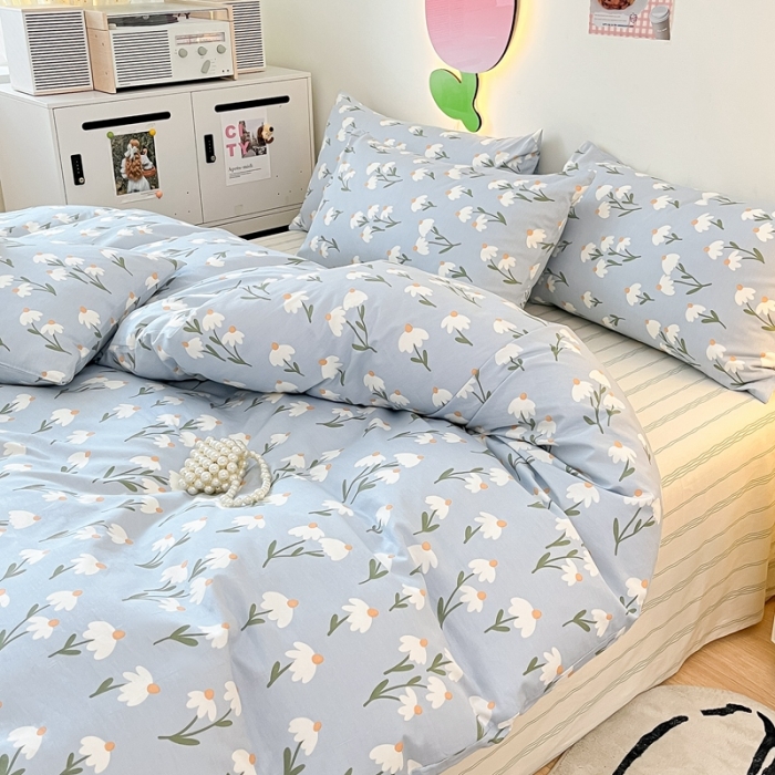 91家纺网 家纺一手货源 找家纺 川悦生活 2023新款全棉印花四件套 美丽家园