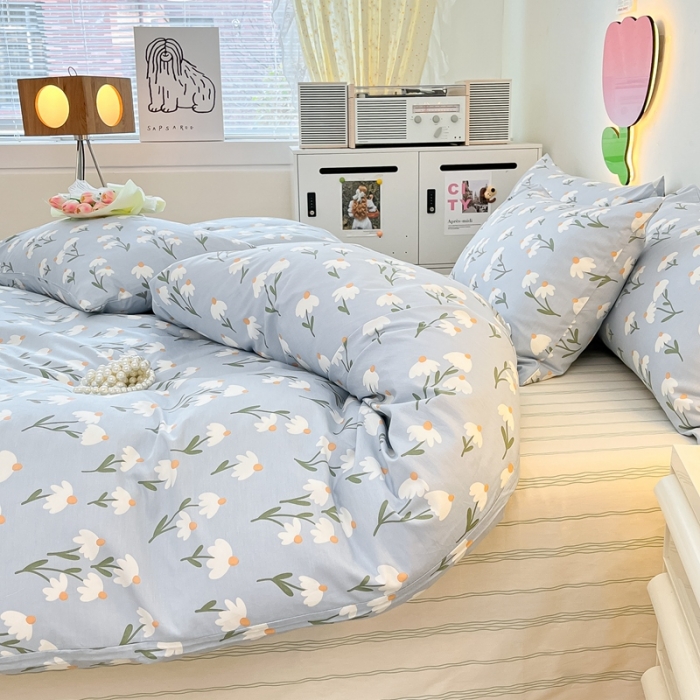 91家纺网 家纺一手货源 找家纺 川悦生活 2023新款全棉印花四件套 美丽家园