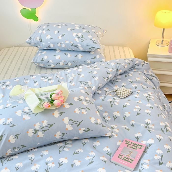 91家纺网 家纺一手货源 找家纺 川悦生活 2023新款全棉印花四件套 美丽家园