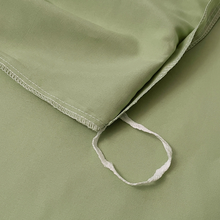 91家纺网 家纺一手货源 找家纺 蓝淋家纺 2023新款双拼水洗棉高级感亲肤四件套/三件套 浅绿