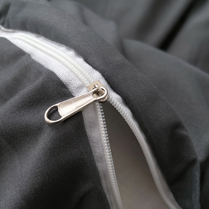 91家纺网 家纺一手货源 找家纺 蓝淋家纺 2023新款双拼水洗棉高级感亲肤四件套/三件套 深灰