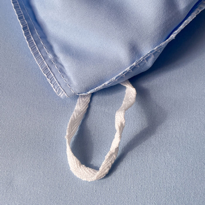 91家纺网 家纺一手货源 找家纺 蓝淋家纺 2023新款双拼水洗棉高级感亲肤四件套/三件套 天蓝