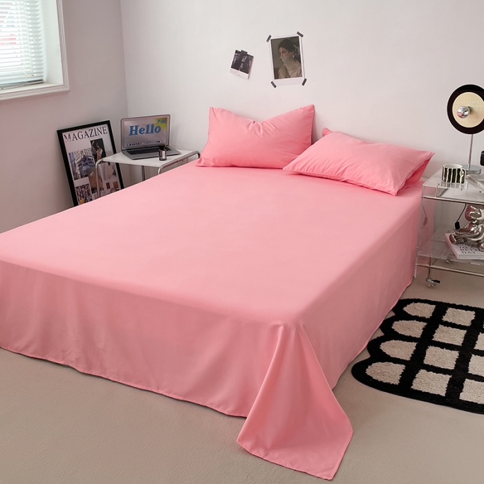 91家纺网 家纺一手货源 找家纺 蓝淋家纺 2023新款双拼水洗棉高级感亲肤四件套/三件套 玉色