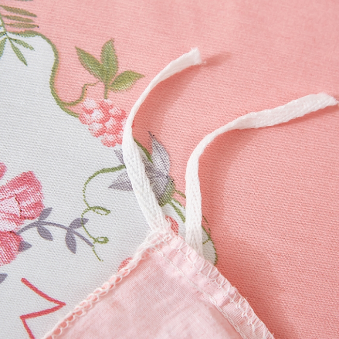 91家纺网 家纺一手货源 找家纺 雲归梦2023新款13372全棉活性大版印花简约居家四件套初夏少女-粉