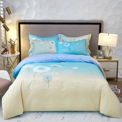 91家纺网 家纺一手货源 找家纺 雲归梦2023新款13372全棉活性大版印花简约居家四件套花罢成絮-兰