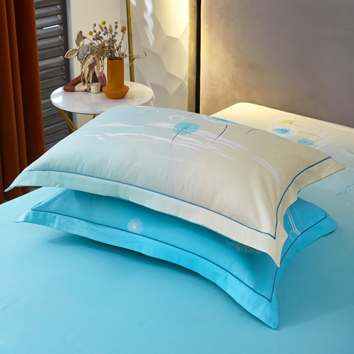 91家纺网 家纺一手货源 找家纺 雲归梦2023新款13372全棉活性大版印花简约居家四件套花罢成絮-兰