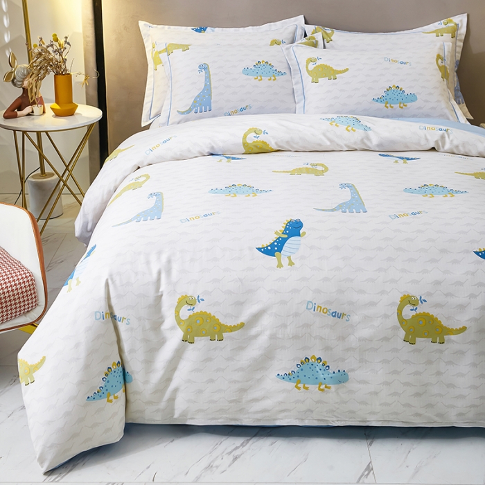 91家纺网 家纺一手货源 找家纺 雲归梦2023新款13372全棉活性大版印花简约居家四件套 酷酷龙