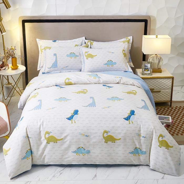 91家纺网 家纺一手货源 找家纺 雲归梦2023新款13372全棉活性大版印花简约居家四件套 酷酷龙