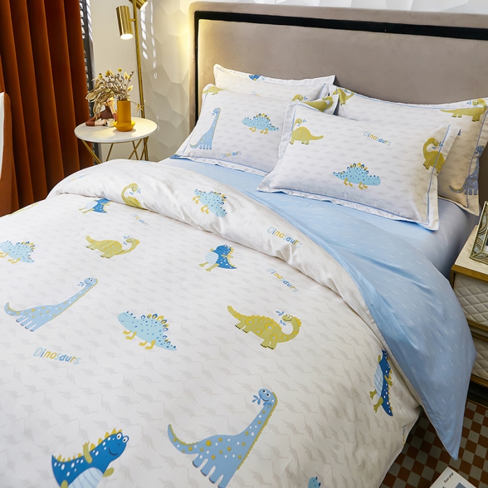 91家纺网 家纺一手货源 找家纺 雲归梦2023新款13372全棉活性大版印花简约居家四件套 酷酷龙