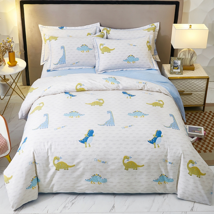 91家纺网 家纺一手货源 找家纺 雲归梦2023新款13372全棉活性大版印花简约居家四件套 酷酷龙