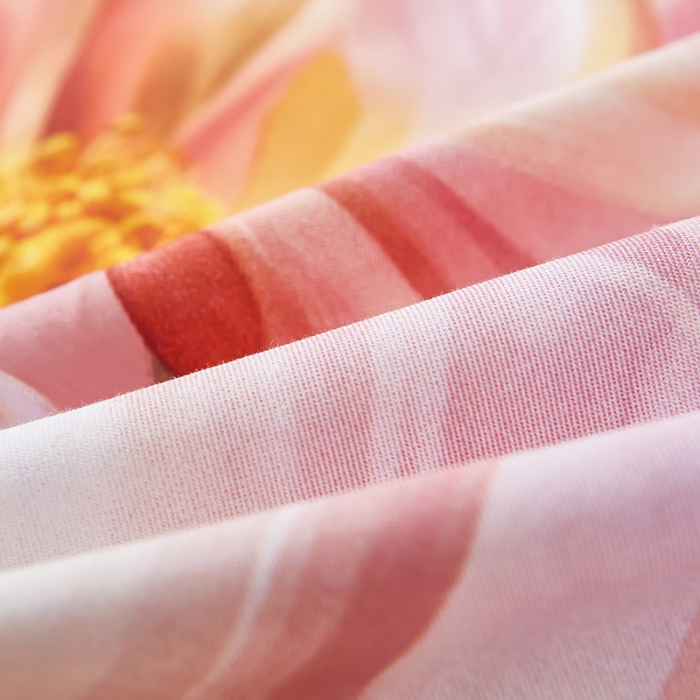 91家纺网 家纺一手货源 找家纺 雲归梦2023新款13372全棉活性大版印花简约居家四件套 年华-粉