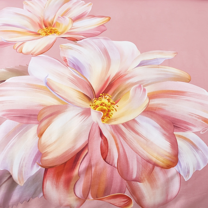 91家纺网 家纺一手货源 找家纺 雲归梦2023新款13372全棉活性大版印花简约居家四件套 年华-粉