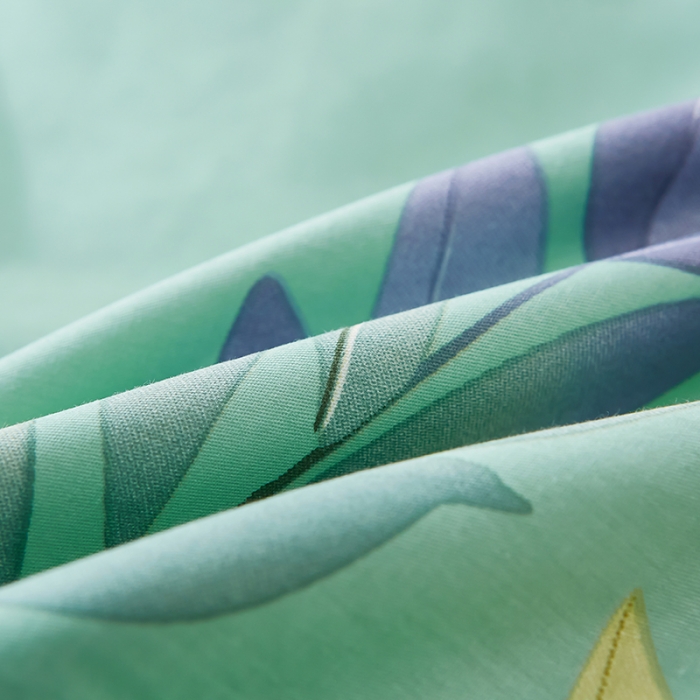 91家纺网 家纺一手货源 找家纺 雲归梦2023新款13372全棉活性大版印花简约居家四件套随园诗话-绿