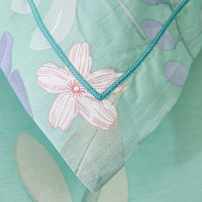 91家纺网 家纺一手货源 找家纺 雲归梦2023新款13372全棉活性大版印花简约居家四件套随园诗话-绿