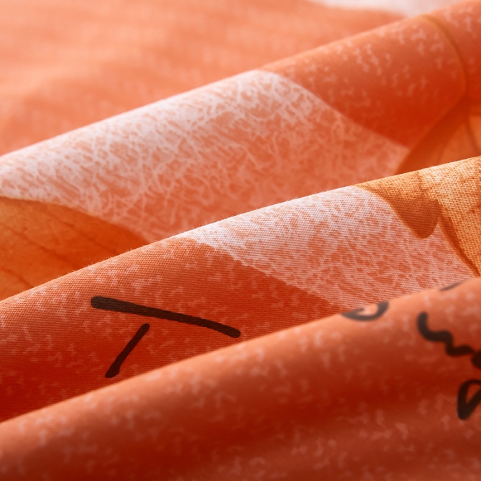 91家纺网 家纺一手货源 找家纺 雲归梦2023新款13372全棉活性大版印花简约居家四件套 欣瑶-橙