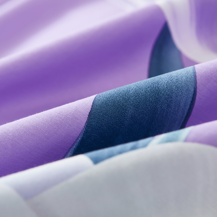 91家纺网 家纺一手货源 找家纺 雲归梦2023新款13372全棉活性大版印花简约居家四件套一路生花-紫