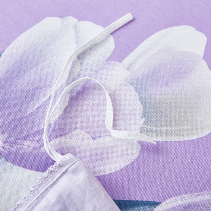 91家纺网 家纺一手货源 找家纺 雲归梦2023新款13372全棉活性大版印花简约居家四件套一路生花-紫