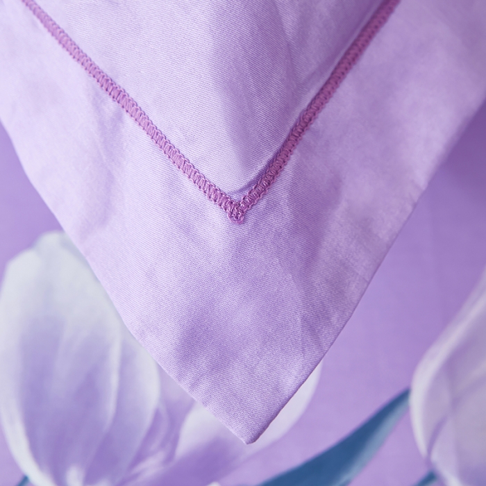 91家纺网 家纺一手货源 找家纺 雲归梦2023新款13372全棉活性大版印花简约居家四件套一路生花-紫