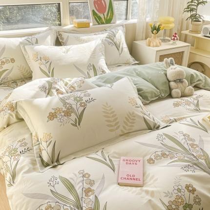 91家纺网 家纺一手货源 找家纺 (总) 菲梵 2025年新款喷气小清新全棉印花单品枕套