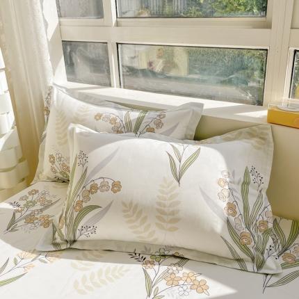 91家纺网 家纺一手货源 找家纺 菲梵 2025年新款喷气小清新全棉印花单品枕套铃兰花语