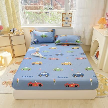 91家纺网 家纺一手货源 找家纺 总菲梵 2025年新款喷气小清新全棉印花单品床笠及三件套