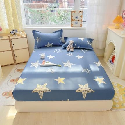 91家纺网 家纺一手货源 找家纺 总菲梵 2025年新款喷气小清新全棉印花单品床笠及三件套