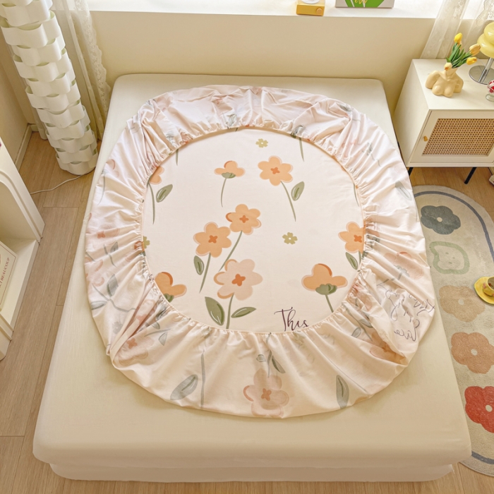 91家纺网 家纺一手货源 找家纺 菲梵 2025年新款喷气小清新全棉印花单品床笠及三件套夏日暖阳