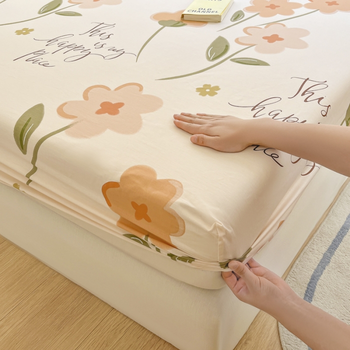 91家纺网 家纺一手货源 找家纺 菲梵 2025年新款喷气小清新全棉印花单品床笠及三件套夏日暖阳