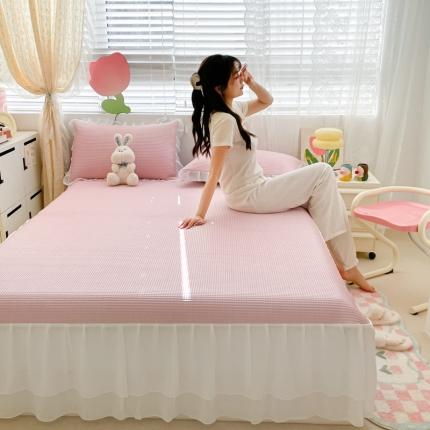 91家纺网 家纺一手货源 找家纺 （总）川悦生活2023新款雪纺极速凉感凉豆豆床裙凉席三件套