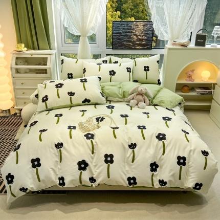 91家纺网 家纺一手货源 找家纺 HL原创 新款全棉小清新系列13070全棉40支四件套 小花花