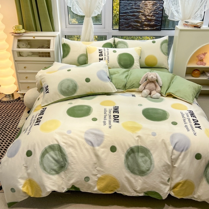 91家纺网 家纺一手货源 找家纺 HL原创 新款全棉小清新系列13070全棉40支四件套 告白气球