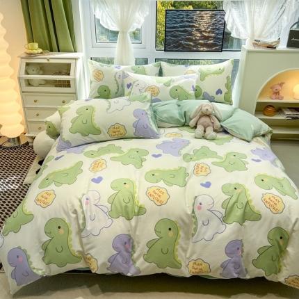 HL原创 新款全棉小清新系列13070全棉40支四件套 恐龙乐园