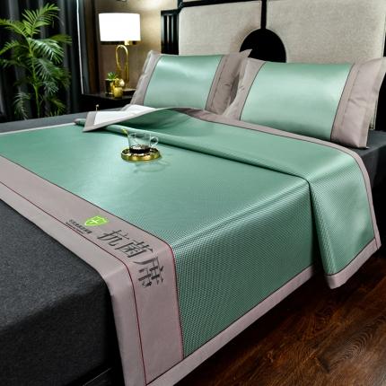 91家纺网 家纺一手货源 找家纺 小牛席业 2023新款小千鸟格-经典款抗菌席-轻奢风 小千鸟格-经典款抗菌席（绿色）