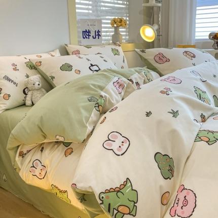 91家纺网 家纺一手货源 找家纺 （总）金丝鸟家纺 2023新款舒适柔软双版全棉斜纹四季可用四件套