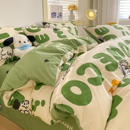 91家纺网 家纺一手货源 找家纺 （总）金丝鸟家纺 2023新款舒适柔软双版全棉斜纹四季可用四件套