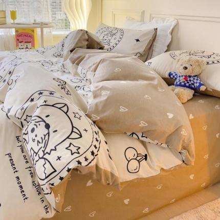 91家纺网 家纺一手货源 找家纺 （总）金丝鸟家纺 2023新款舒适柔软双版全棉斜纹四季可用四件套