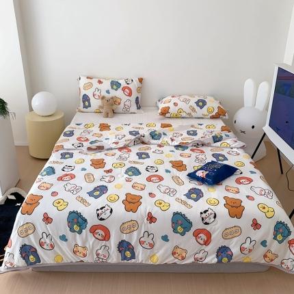 91家纺网 家纺一手货源 找家纺 星期八 2023新款卡通针织棉大豆夏被 萌宠乐园