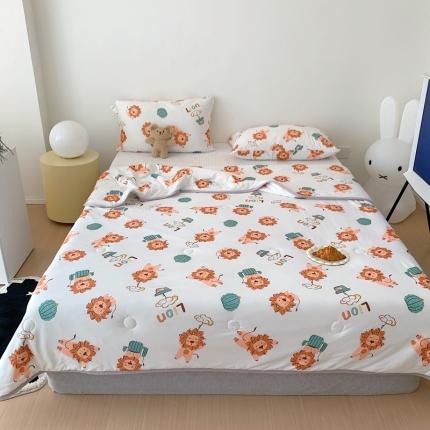 91家纺网 家纺一手货源 找家纺 星期八 2023新款卡通针织棉大豆夏被 小狮子