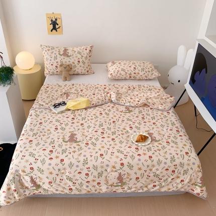 星期八 2023新款卡通针织棉大豆夏被 丛林兔