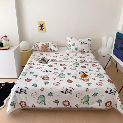 星期八 2023新款卡通针织棉大豆夏被 动物乐园