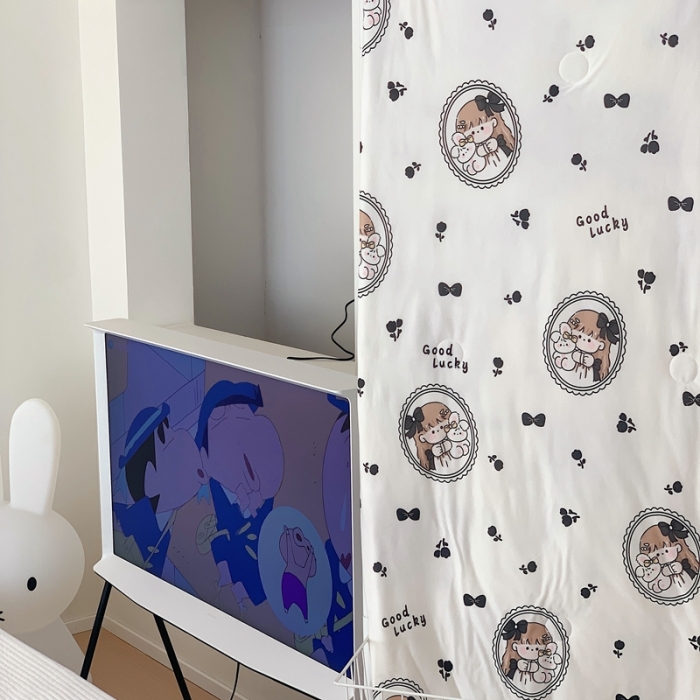 91家纺网 家纺一手货源 找家纺 星期八 2023新款卡通针织棉大豆夏被 蝴蝶结女孩