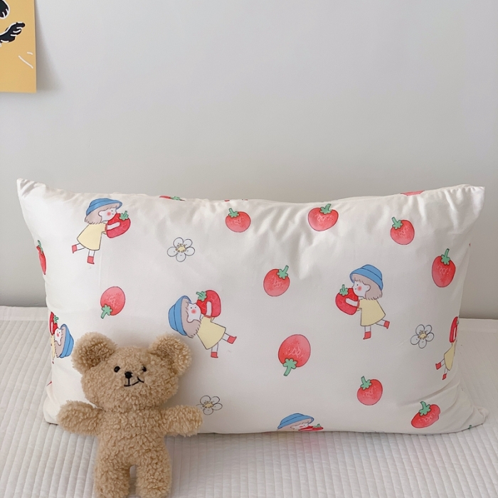 91家纺网 家纺一手货源 找家纺 星期八 2023新款卡通针织棉大豆夏被 苹果女孩