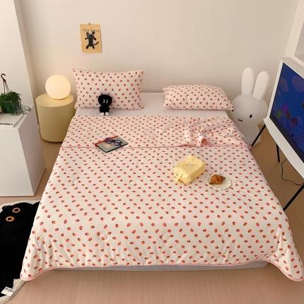 星期八 2023新款卡通针织棉大豆夏被 小草莓