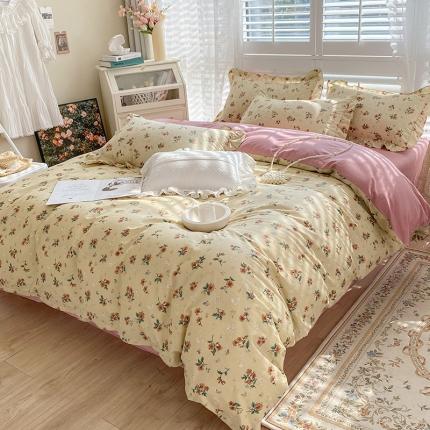 91家纺网 家纺一手货源 找家纺 潮邦 2025新款13372全棉韩式花卉四件套【含买家秀】 花悦