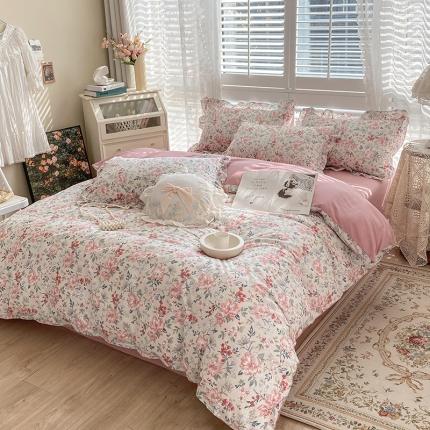 91家纺网 家纺一手货源 找家纺 潮邦 2025新款13372全棉韩式花卉四件套【含买家秀】 兰玲梦