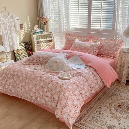 91家纺网 家纺一手货源 找家纺 潮邦 2025新款13372全棉韩式花卉四件套【含买家秀】 恋语