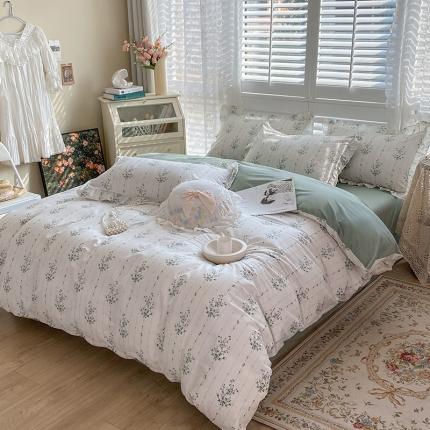 91家纺网 家纺一手货源 找家纺 潮邦 2025新款13372全棉韩式花卉四件套【含买家秀】 萝莉塔紫