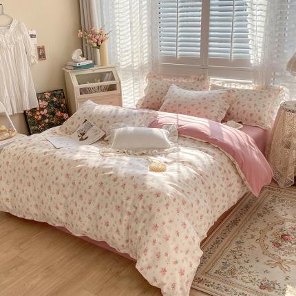 91家纺网 家纺一手货源 找家纺 潮邦 2025新款13372全棉韩式花卉四件套【含买家秀】 屋顶花园